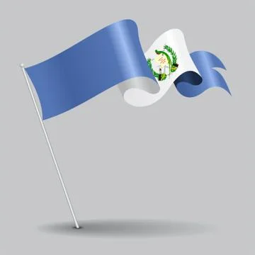 Guatemalan pin wavy flag. Vector illustration Stock Illustration