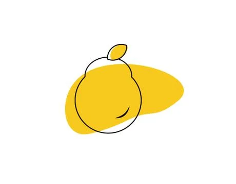 Guava flat icon on white background in vector illustration Stock Illustration