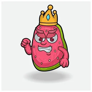 Guava Fruit With Angry expression. Mascot cartoon character for flavor, str.. Stock Illustration