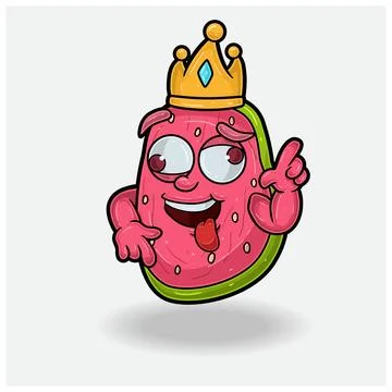 Guava Fruit With Crazy expression. Mascot cartoon character for flavor, str.. Stock Illustration