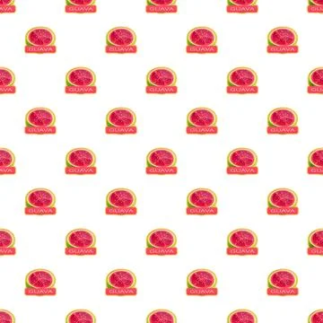 Guava fruit cross section seamless pattern repeating design Illustrazione stock