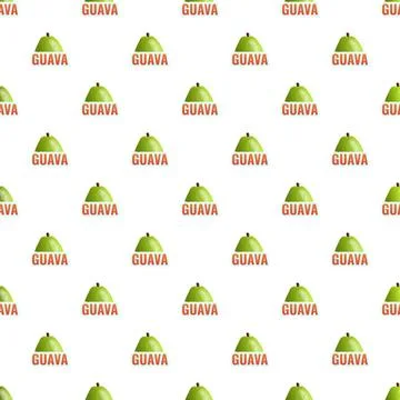 Guava fruit green pattern repeating illustration background Stock Illustration