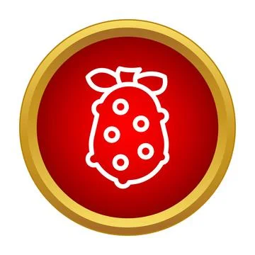 Guava fruit icon on red and gold button Stock Illustration