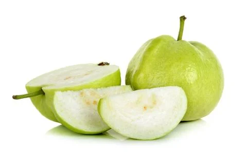 Guava fruit isolated on the white background Stock Photos
