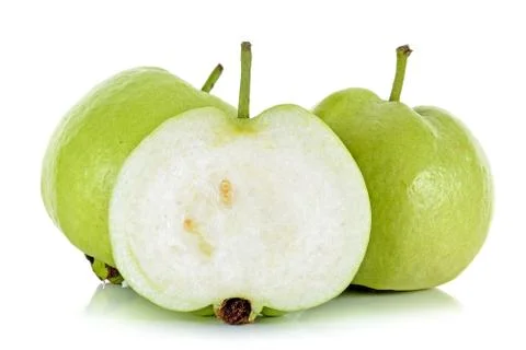 Guava fruit isolated on the white background Stock Photos