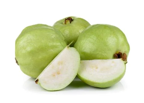 Guava fruit isolated on white background Stock Photos