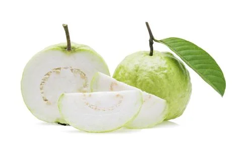 Guava fruit isolated on white background. Foto stock