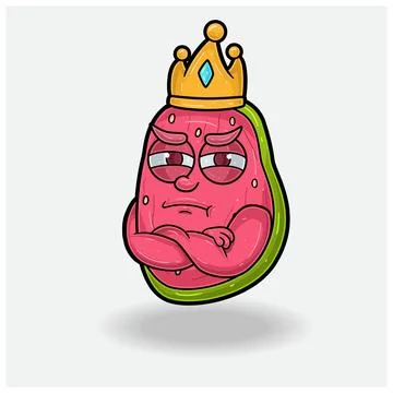 Guava Fruit With Jealous expression. Mascot cartoon character for flavor, s.. Stock Illustration