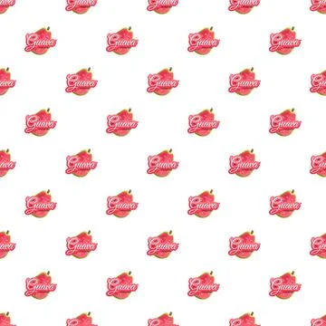 Guava fruit pattern creating seamless tropical background Stock Illustration