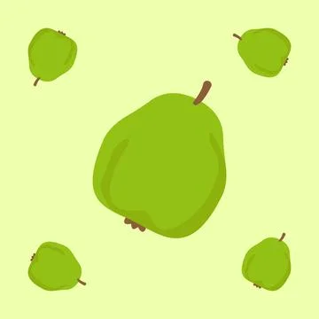 Guava fruit seamless for pattern fabric, simple guava fruit cute repeat in .. Illustrazione stock