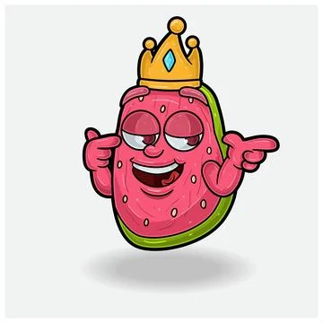Guava Fruit With Smug expression. Mascot cartoon character for flavor, stra.. Stock-Illustration