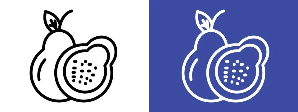 Guava icon logo set vector Illustrazione stock