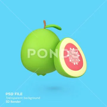 Guava isolated 3d render icon illustration PSD Template
