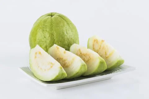 The guava isolated on white background Stock Photos