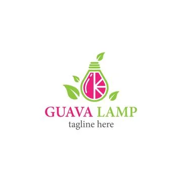 Guava lamp  logo template Stock Illustration