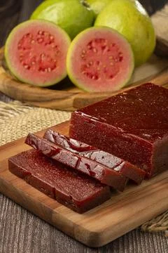 Guava paste, typical sweet made from guava also known as Goiabada. Stock Photos