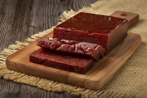 Guava paste, typical sweet made from guava also known as Goiabada. Stock Photos
