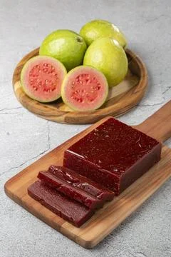 Guava paste, typical sweet made from guava also known as Goiabada. Stock Photos
