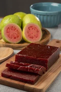 Guava paste, typical sweet made from guava also known as Goiabada. Stock Photos
