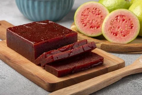 Guava paste, typical sweet made from guava also known as Goiabada. Stock Photos