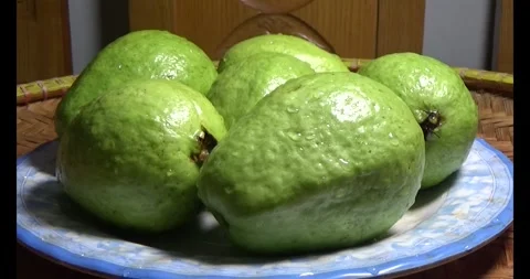 Guava on the plate Stock Footage 296133927