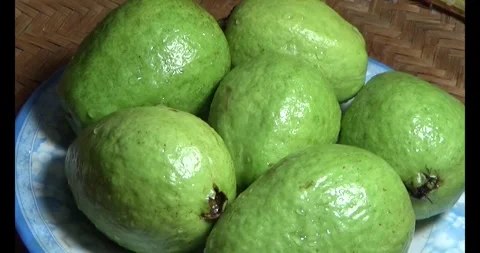 Guava on the plate Video stock 296133931