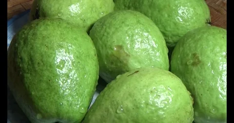 Guava on the plate Stock Footage 296133942