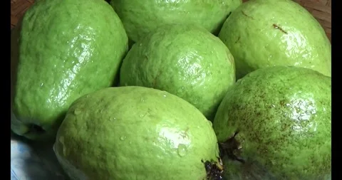 Guava on the plate Stock Footage 296133948
