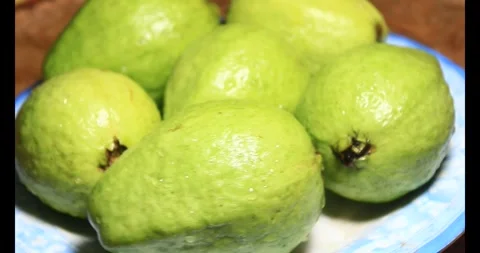 Guava on the plate Video stock 296134031