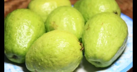 Guava on the plate Video stock 296134035