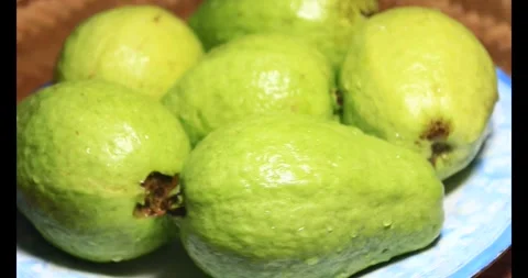 Guava on the plate Stock Footage 296134038