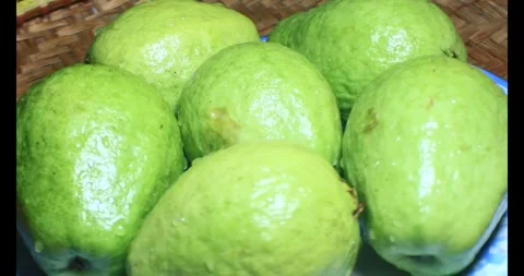Guava on plate Stock-Footage 296134084