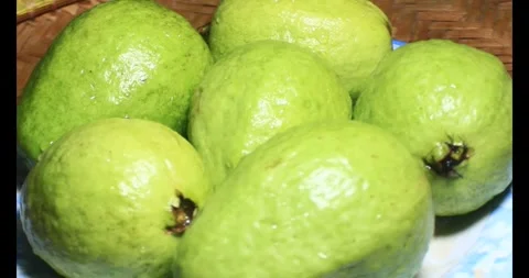 Guava on plate Stock Footage 296134112