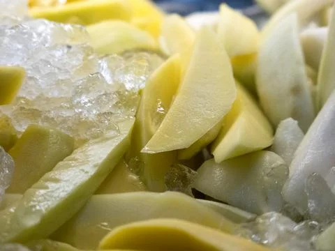 Guava Sliced with Ice Cube Stock Photos