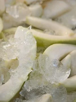 Guava Sliced with Ice Cube Stock Photos