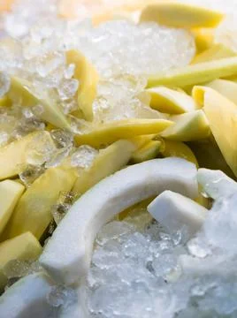 Guava Sliced with Ice Cube Stock Photos