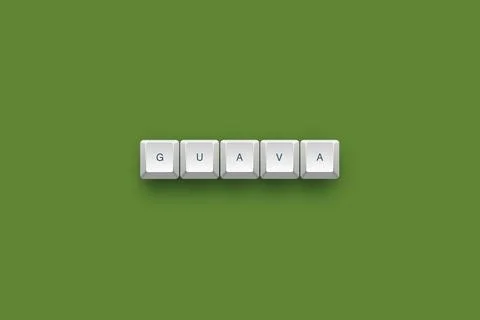 Guava text on a 3d keyboard button with shadow concept series Stock Illustration