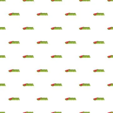 Guava text seamless pattern with fruit slice Stock Illustration