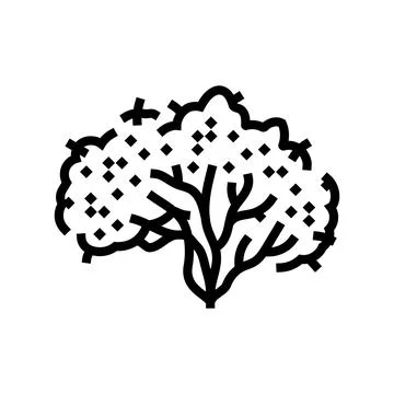 Guava tree jungle amazon line icon vector illustration Illustrazione stock