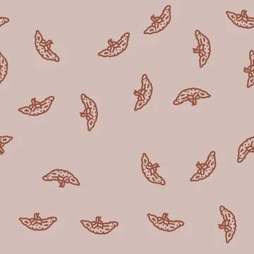 Guava tree jungle amazon line vector seamless pattern Stock Illustration