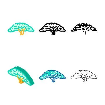 Guava tree multistyle jungle amazon color icon vector Stock-Illustration