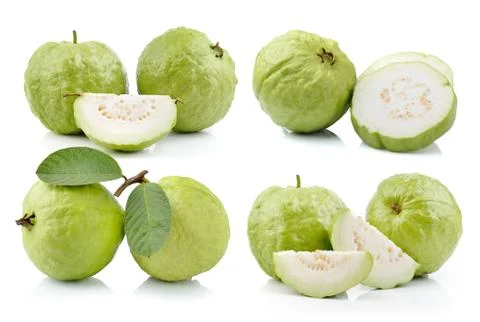 Guava on white background Stock Photos