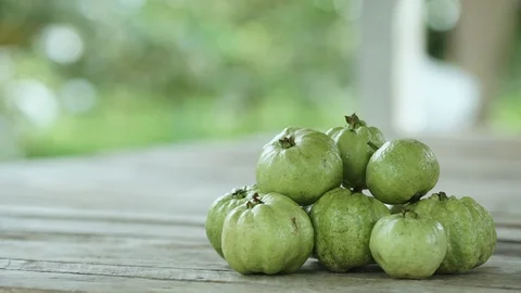 Guava on wooden background Stock Footage 126073561