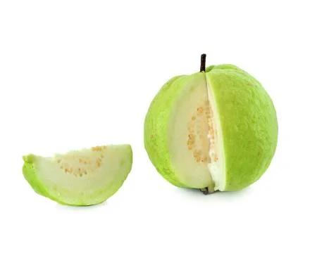 Guavas on white background Stock Photos