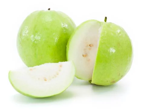 Guavas on white background Stock Photos