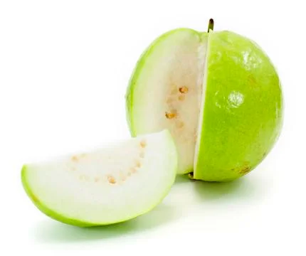 Guavas on white background Stock Photos