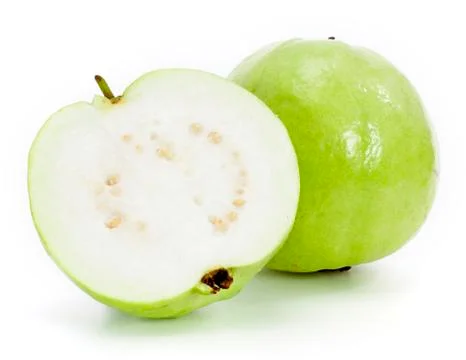 Guavas on white background Stock Photos