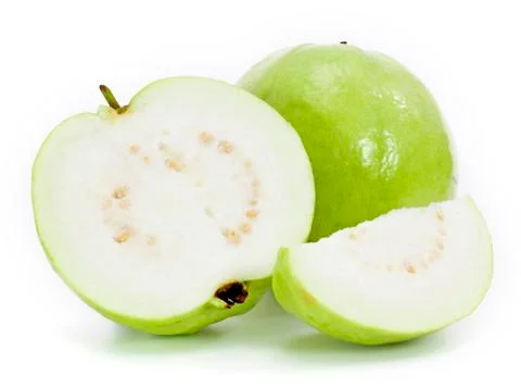 Guavas on white background Stock Photos