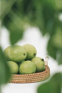 Guavas on the white background Stock Photos