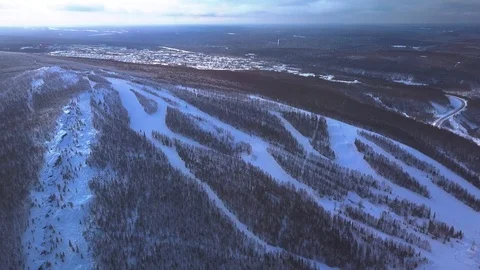 Gubaha ski resort. Drone view Stock Footage 115894063